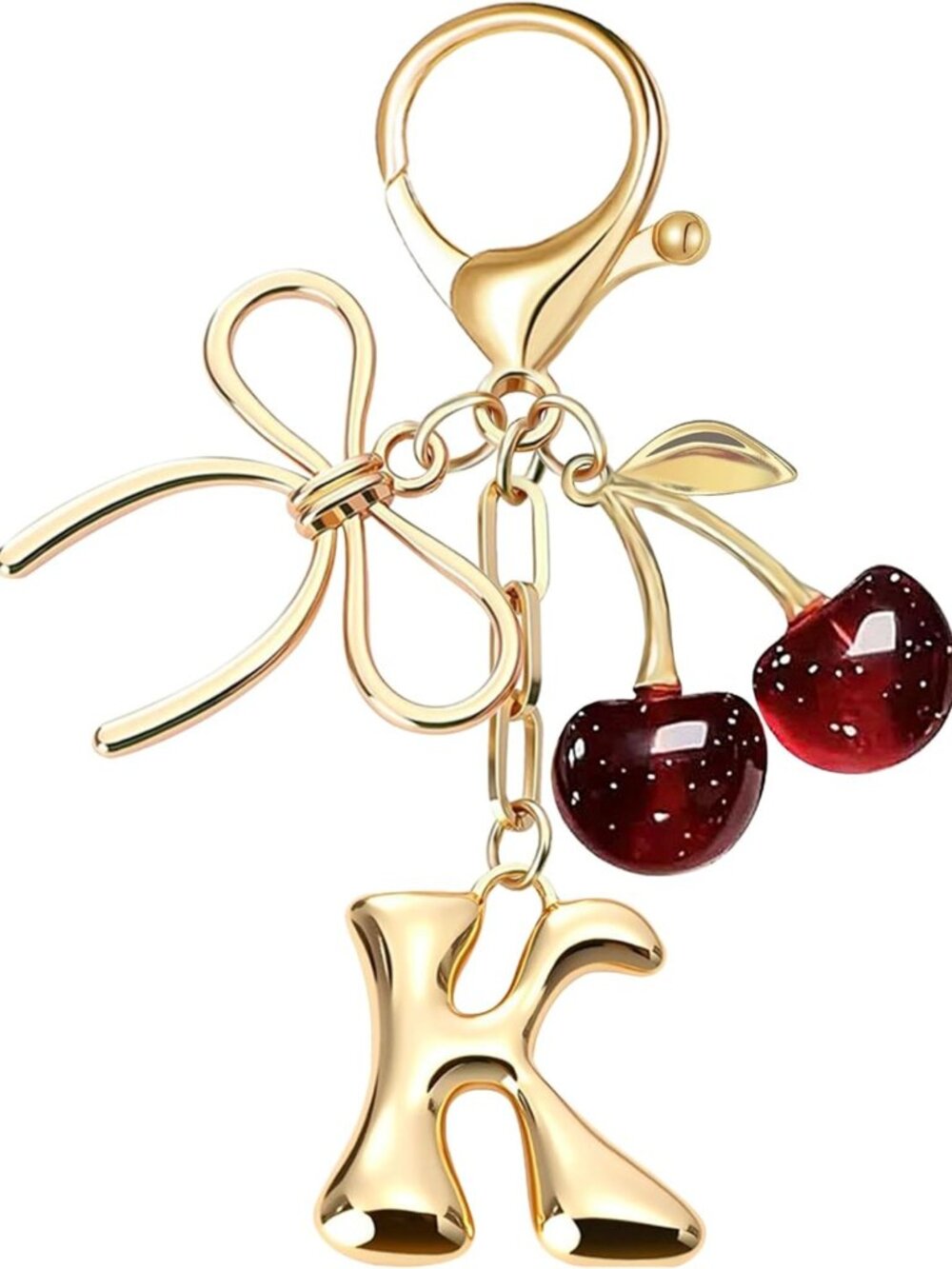 Chic Bubble Initial Keychain Bag Charm for Women - Personalized Accessory
